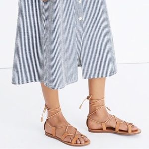 Madewell boardwalk lace up sandal 6 tan leather
